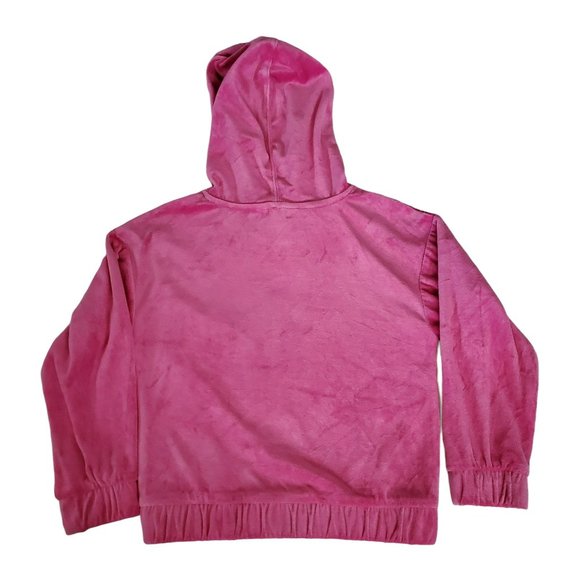 NWT Juicy Couture Kids Girls Philox Pink Velour Hoodie Pullover Sweatshirt Sz 7 - Picture 3 of 13